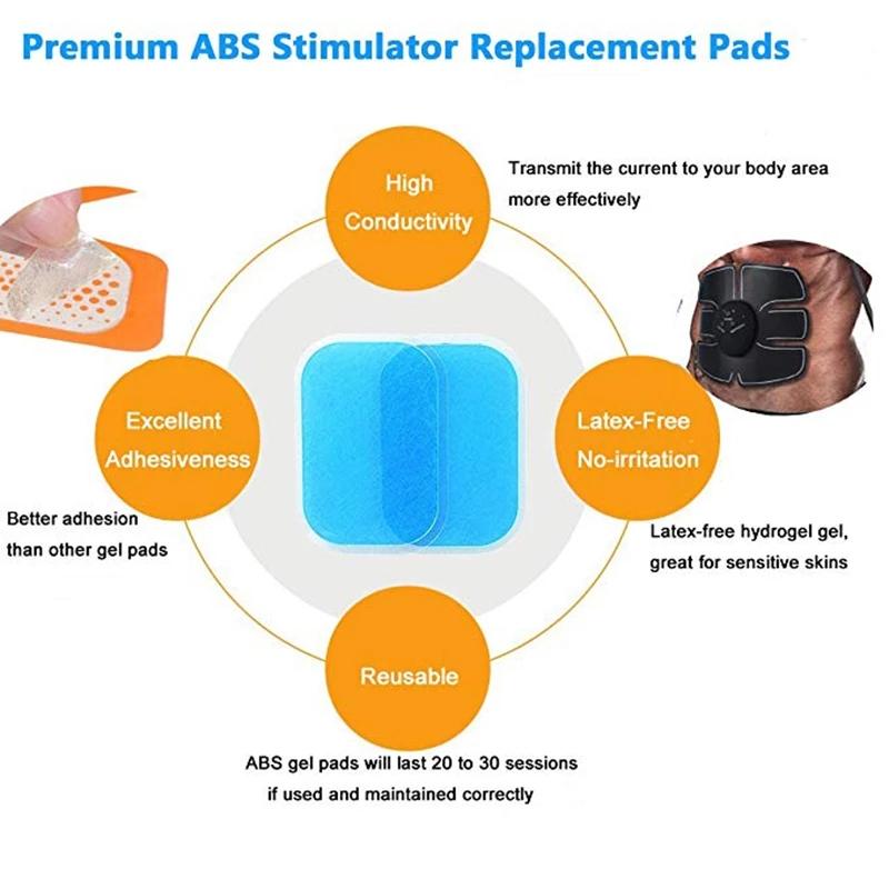 100Pcs Abs Stimulator Gel Pads Replacement Gel Stickers Hydrogel For EMS Muscle Training Massager ABS Abdominal Trainer