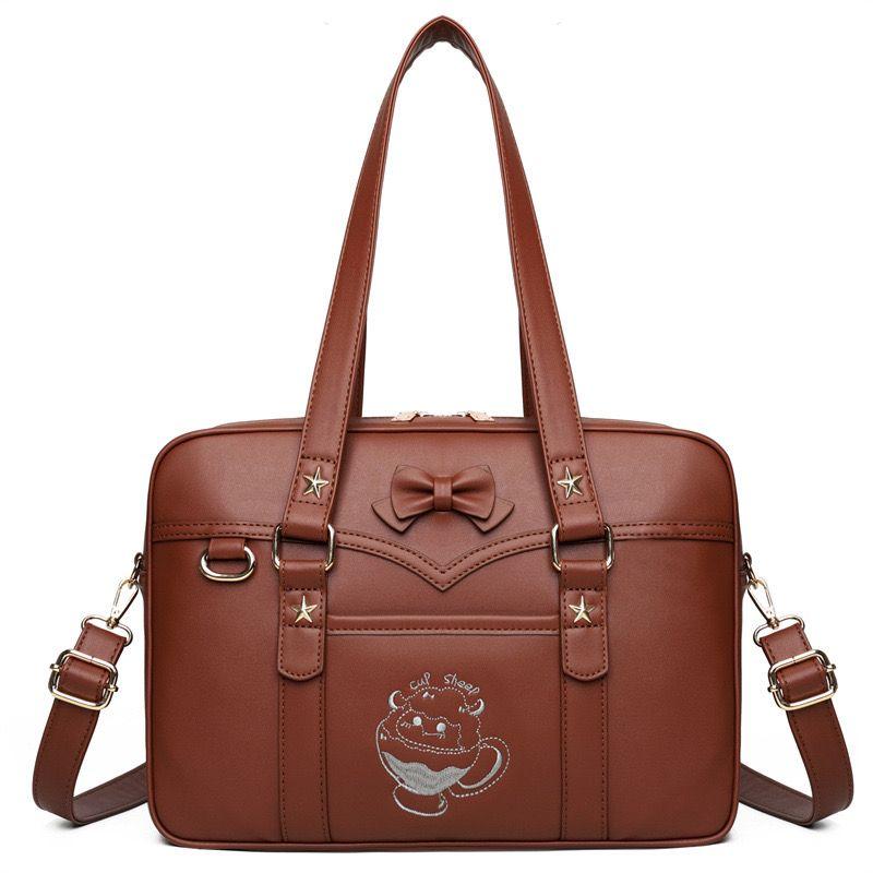 Cute Cartoon JK PU Shoulder Bags 2026 Sweet Embroidery Kawaii Uniform Crossbody Bags New Teenage Girls Lolita Bags for Women
