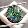 Natural Black Fire Opal Australian Round Cabochon 13-15 Ct Beautiful Gemstone