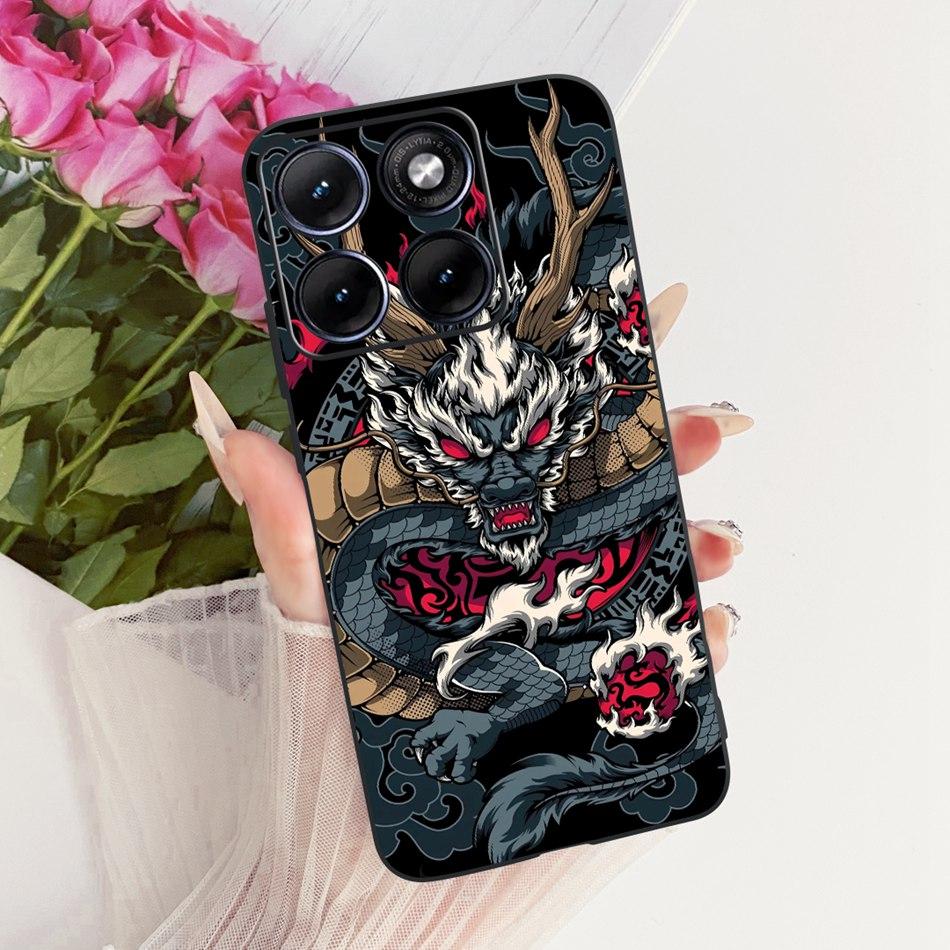 For Motorola Edge 70 Fusion Cool Dragon Tiger Pattern Phone Case For Motorola Edge70 Fusion 5G XT2605 Black Silicone Soft Bumper
