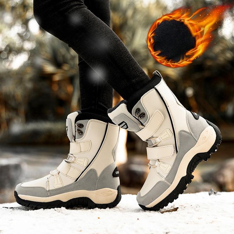 Winter Snow Boots Women Thick-soled Breathable High-top Boots Women Anti-slip Keep Warm Plush Casual Outdoor Hiking Shoes Women