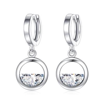 Zircon Half-Moon Water Drop Earrings - European & American Style