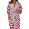 Women'S Clothing, European And American Style New Summer V-Neck Loose Geometric Printing Dress