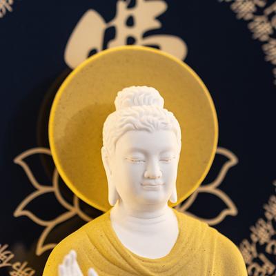 Buddha Statue Tathagata Buddha Figure Sakyamuni Large Buddha Statue Ceramic Lamp Circle Customized For Incense Porch Home Decor