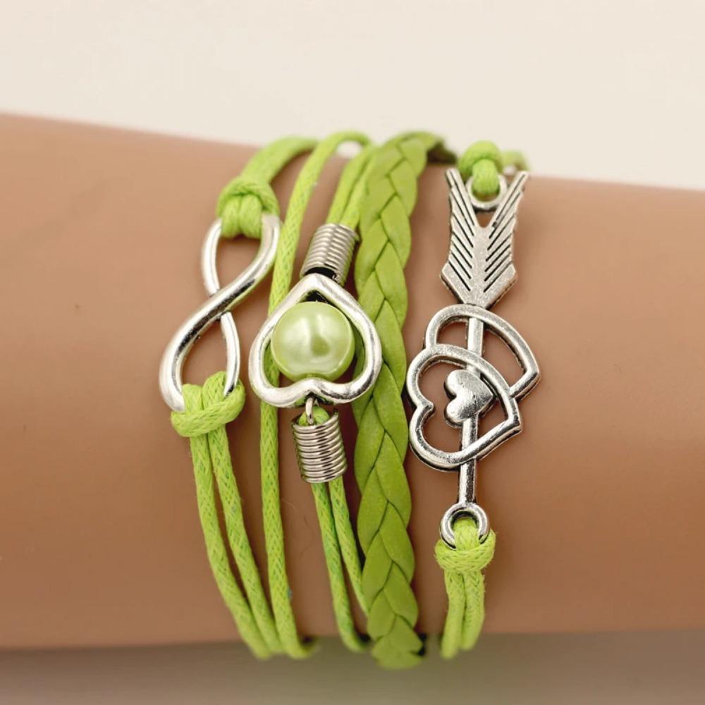 SUMENG Brand Leather Bracelets For Women Wrap Infinity Love Heart Pearl Friendship Antique Charm Bracelet Pulseira 2024