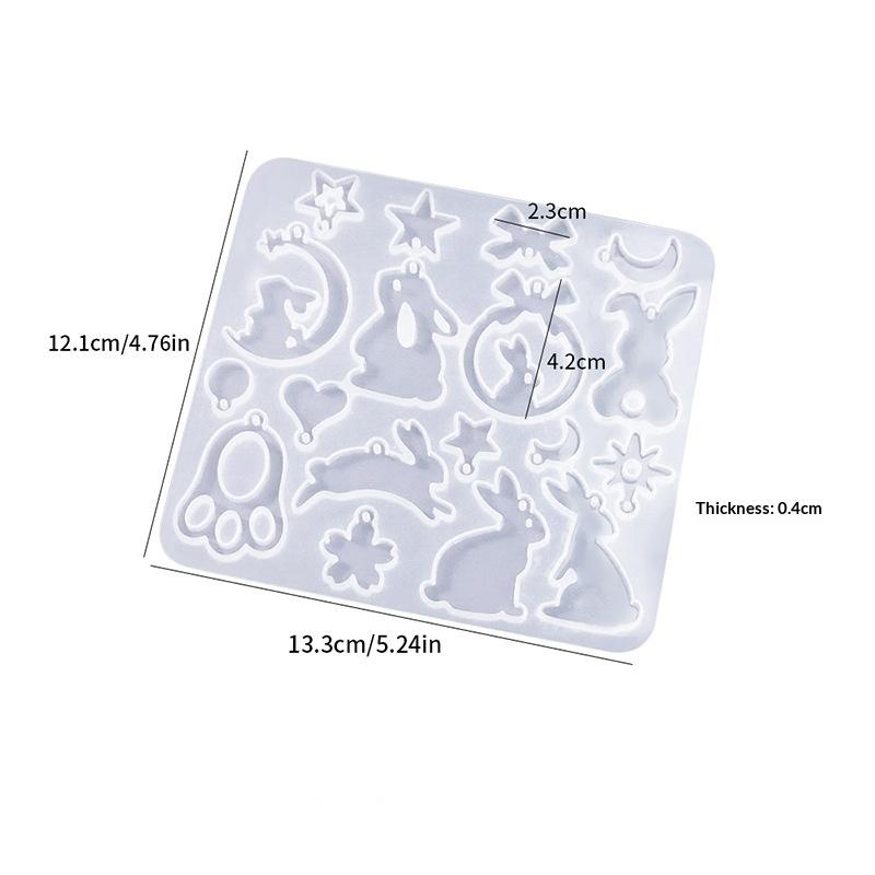 Easter Bunny Easter Egg Hollow Pattern Earring Pendant Silicone Mold Mould For Diy Ornaments Keychain Necklace Charms Mold