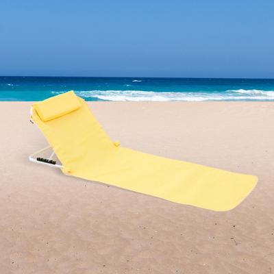 Foldable Camping Chair Beach Portable Multipurpose Oxford Floor with Back Support Padded