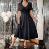 Plus Size Formal Dress for Women Lace Short Sleeve A-line Dress Mother of The Bride Wedding Guest Evening Gown