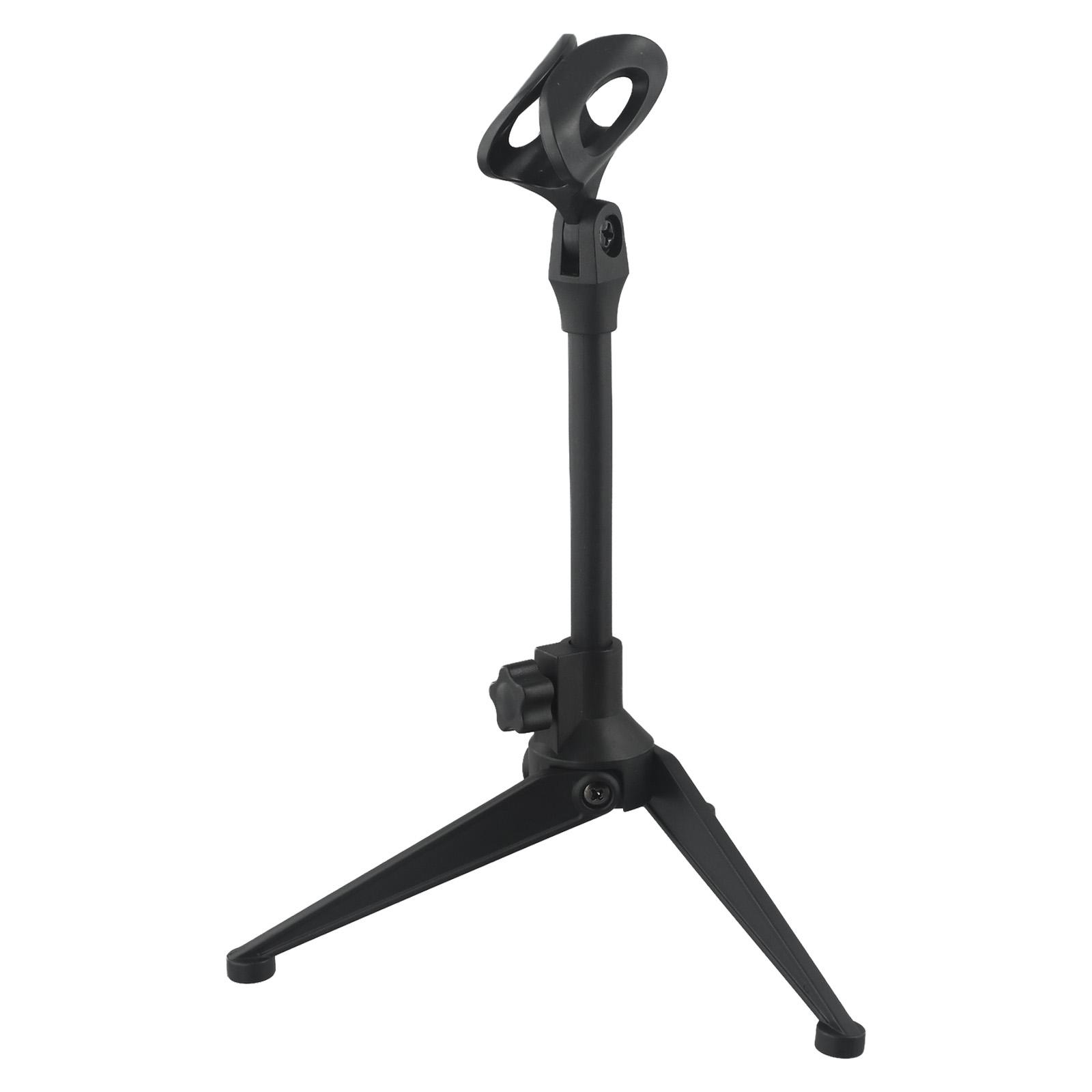 Adjustable Microphone Stand Desktop Tripod Table Stand Clip Holder Bracket Desktop Triangular Microphone Stand