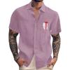 Men's Vintage Button Down Bowling Shirts Short Sleeve Summer Beach Shirt