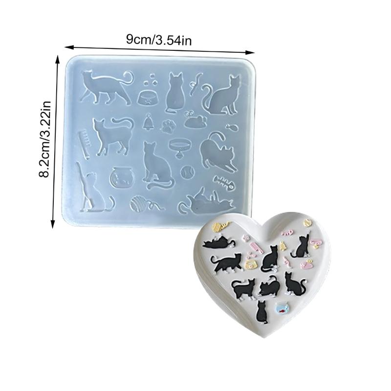 Pet Themed Rectangular Silicone Mould With Lovely Cats Pattern For Homemade Treats And Craft