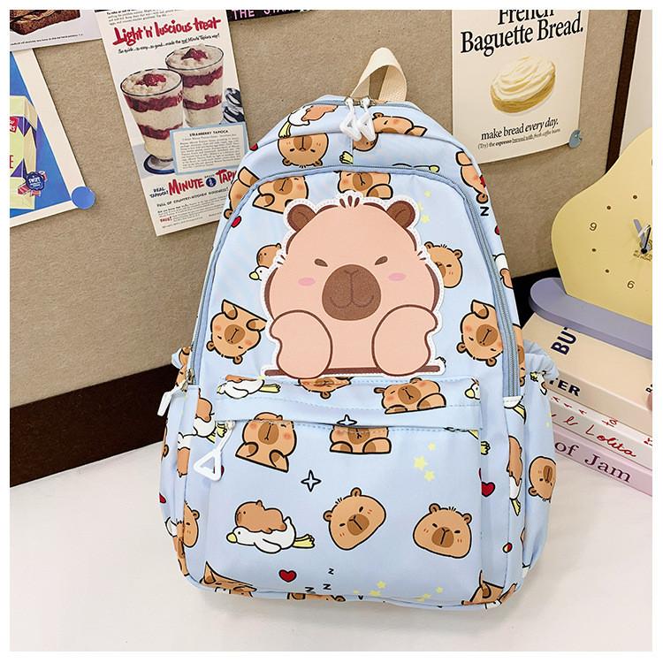 Lightweight Spacious And Kids Backpack With Capybara Design Perfect For Days School