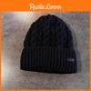 Knit Simple Hat With Embroidered Letters Warm Solid Color For Casual Wear