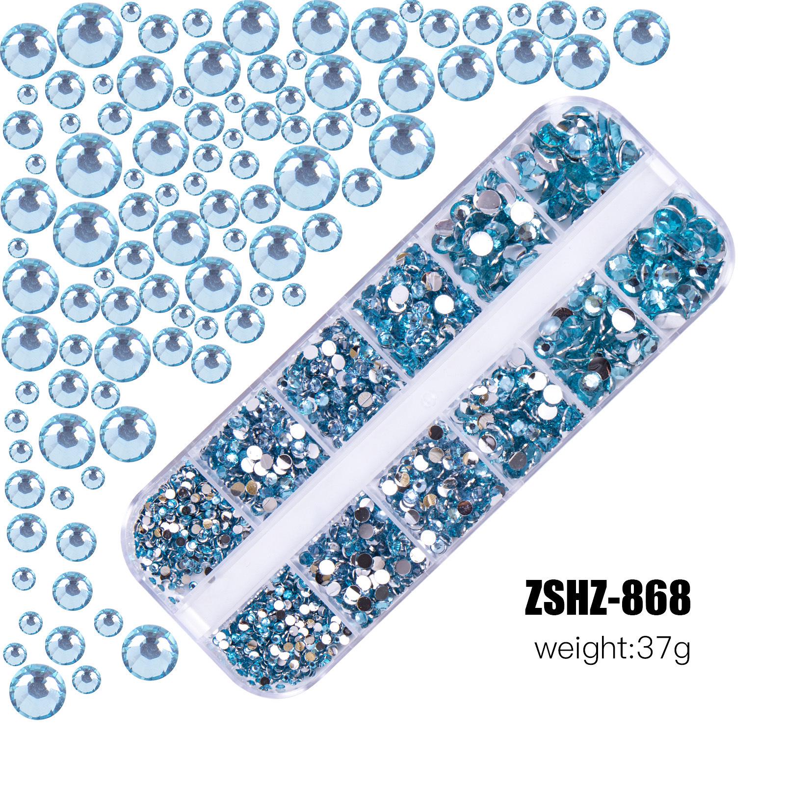 

Коробка с 12 ячейками смешанных акриловых страз с плоским дном для DIY дизайна ногтей с мишками