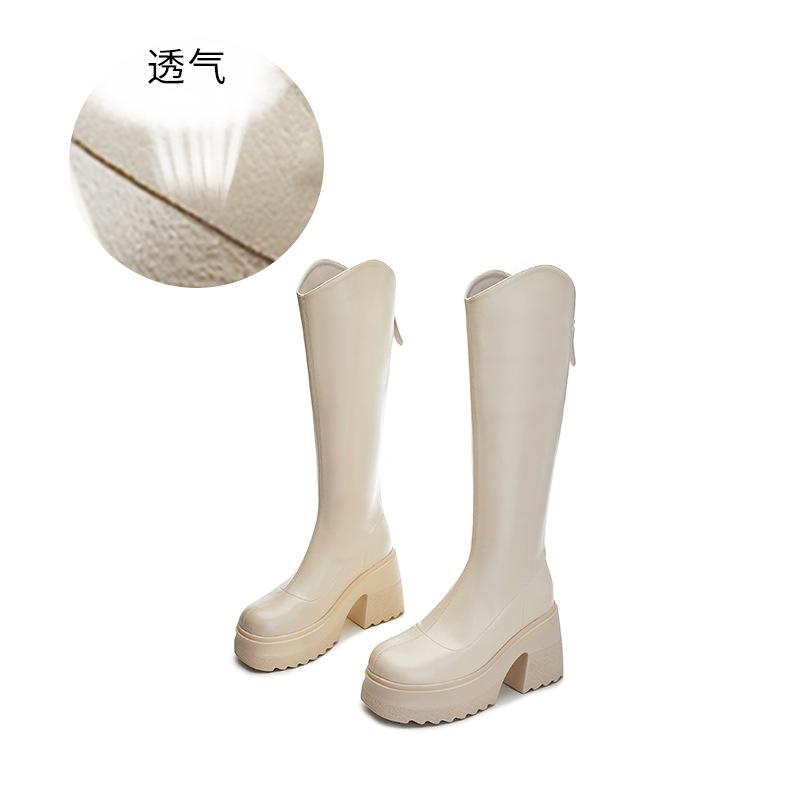 Thick heel long tube heightening boots women's 2025 new models but knee boots women's high heel knight boots thick sole thin boots