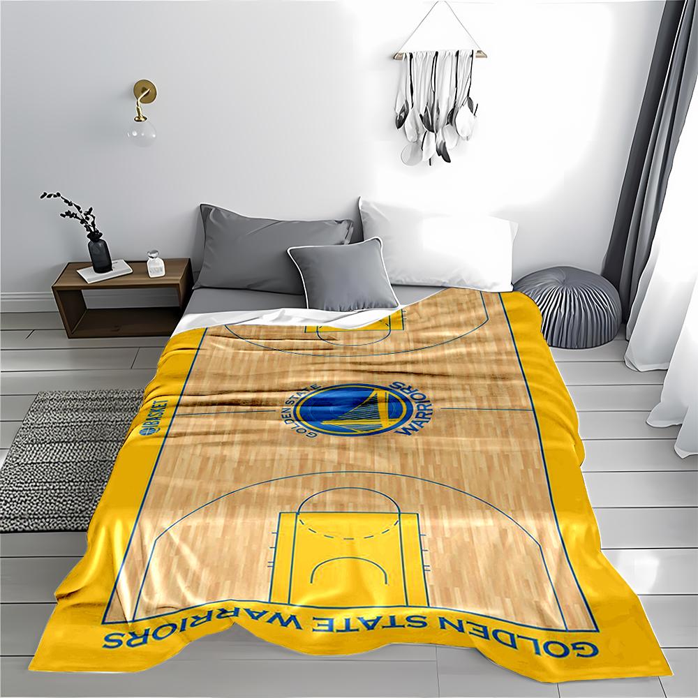 Golden State Warriors Basketball Court Pattern Blanket for Blanket, Suitable for Use In the Bedroom, Living Room, On the Sofa