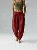 2025 European & American Style Women's High Waist Cotton Linen Wide Leg Yoga Pants