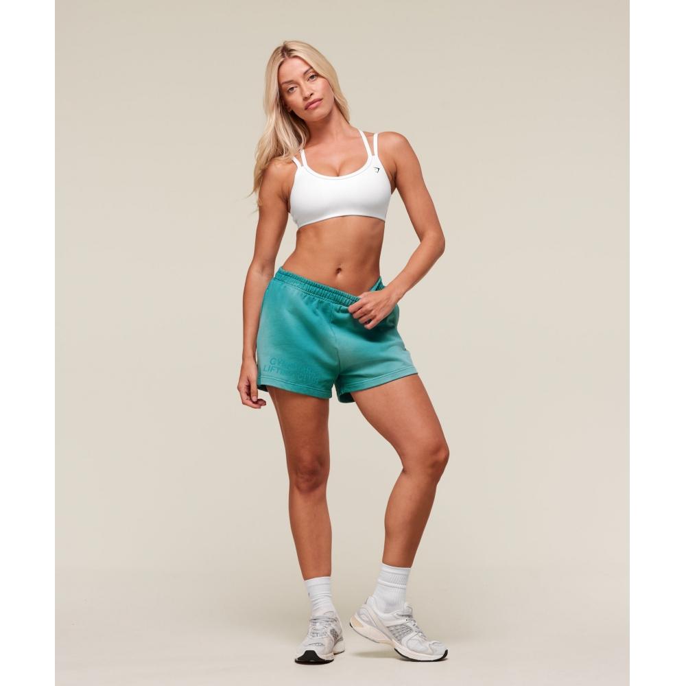 Gymshark Summer Tie Dye Graphic Shorts Jewel Teal Wash B3b7v Tbvt