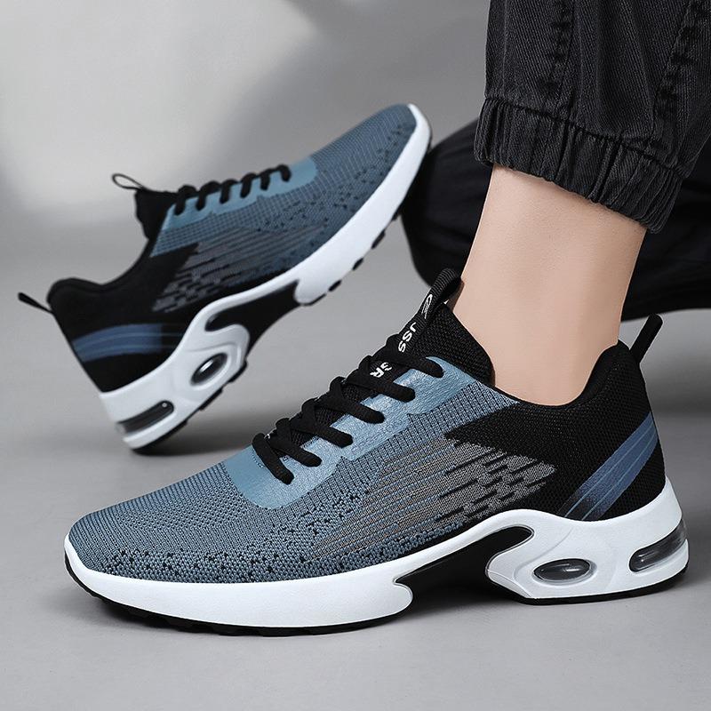 Men's Sports Shoes Spring New Air Cushion Soft-soled Sports Shoes Fly-woven Men's Shoes