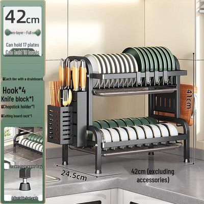 Multifunctional Carbon Steel Kitchen Dish Drying Rack