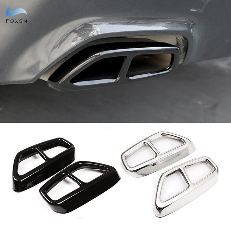 For BMW 5 6 Series GT G30 G38 G32 2018 -  Stainless Steel 2pcs Car Tail Muffler Exhaust Pipe Output Cover Protective Trim