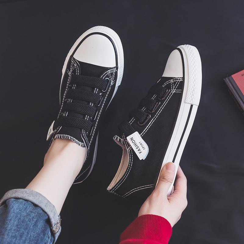 Fashion Korean Style Trendy Versatile Velcro Canvas Shoes Summer Breathable Student Casual Shoes Lightweight Comfort Fats Shoe Women’s