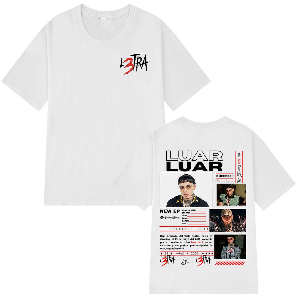 Rapper Luar La L 2025 Album L3TRA T Shirts Unisexs Women Hip Hop Fashion Short Sleeve Tshirts Cotton Oversized Streetwear Tshirt