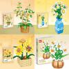 Puzzle Building Blocks Flower Peach Blossom Rose Cherry Blossom Kid Toy Model