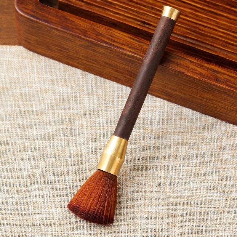 Tea Cleaning Brush Natural Soft Boar Bristle Ebony Handle Kung Fu Tea Ceremony Tool For Teapot Tea Tray Tea Room Accessory