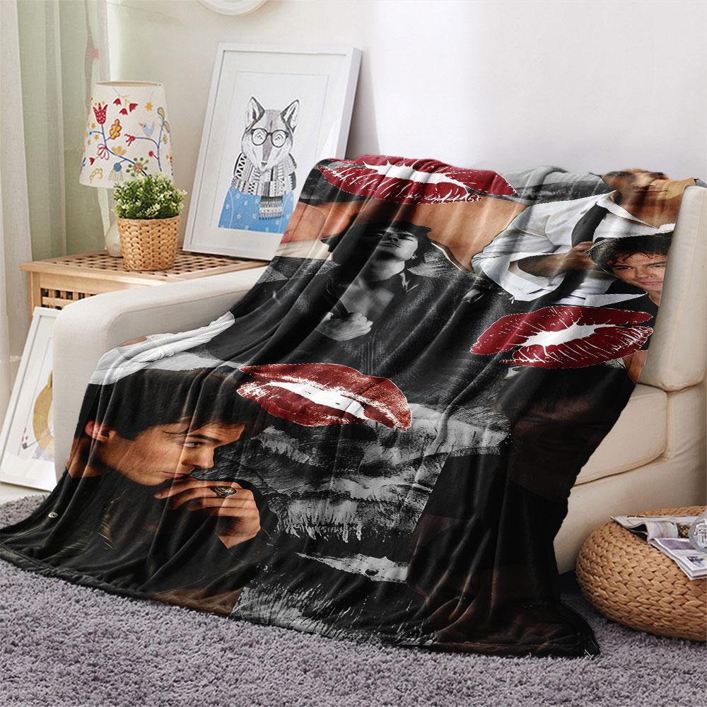 1PC The Vampire Patterned Flannel Blanket Suitable For All Seasons for Home Decor Warmth and Comfort Gifts Holiday Present