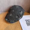 Pattern Vintage Star Wash Denim Cap With Sun Protection For Spring Gift Summer