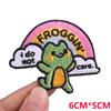 NEW Frog Cat Patch Cute Animal Embroidered Patches For Clothes Cartoon Patch Iron On Patches For Clothing Jackets Hats Sew DIY