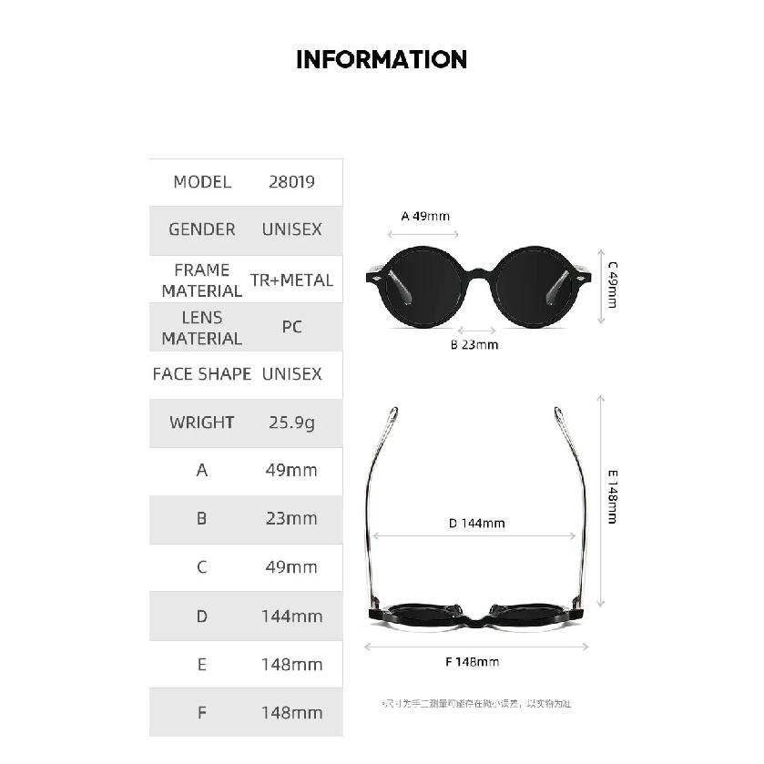 Fashion TR90 Round Big Frame Myopia Optical Prescription Gray Sunglasses For Women Men Driving Fishing Retro Sunglasses 0 To-6.0