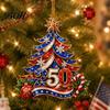 Acrylic Anniversary Decorations 250 USA Christmas Tree Ornament, 2D 1776-2026 250th Customized Seasonal Ornaments Hanging Decoration, Fourth