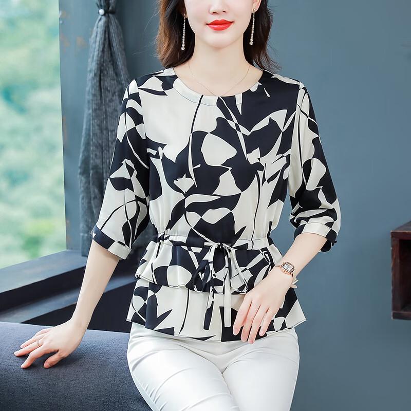 La Chapelle Women s Elegant Color-block Pullover Shirt XL