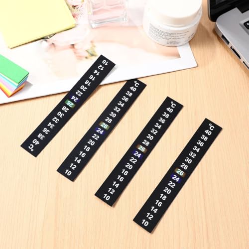 POPETPOP Water Thermometer Stickers, 10-Piece Set, LCD Color-Changing Temperature Measurement Strips for Aquariums, Aquariums, and Magazine Temperatur