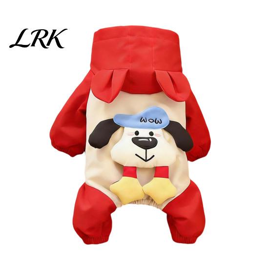 Cold Weather Pet Apparel Hooded Dog Jumpsuit, Waterproof Windproof Four-Leg Jacket with Puppy Winter Wear Ears, Cute Padded Warm Hoodie for Small Dogs
