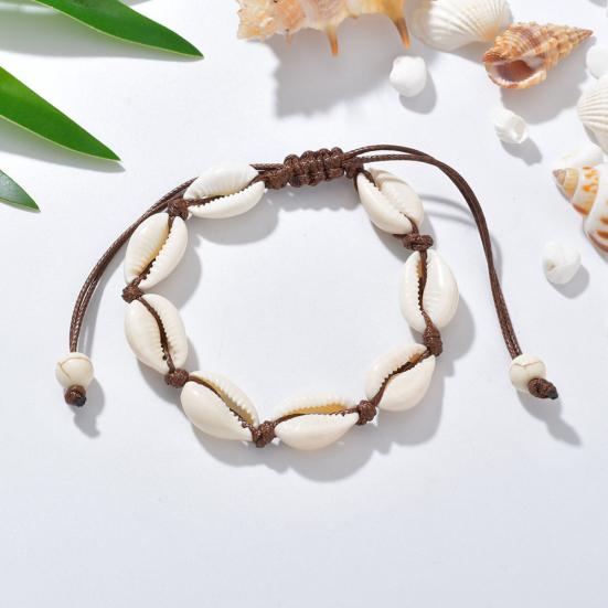 Damska bransoletka na drutach z muszli zroszony łańcuszek bransoletka biżuteria akcesoria