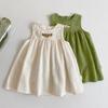 Summer Female Treasure Vest Skirt Small Fresh Embroidery Sleeveless Round Neck Children's Clothing Girls Cotton Dress