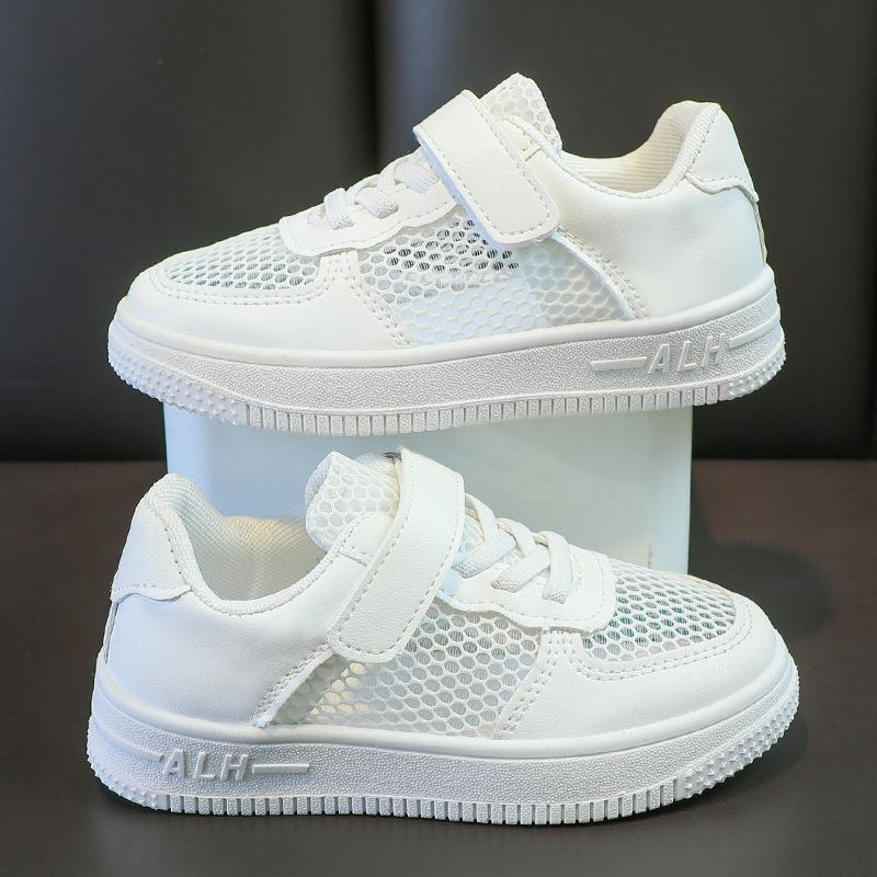 School Designated Children's Little White Shoes Spring and Summer Boys and Girls Soft-soled Primary School Students White Sports Shoes Performance Spo