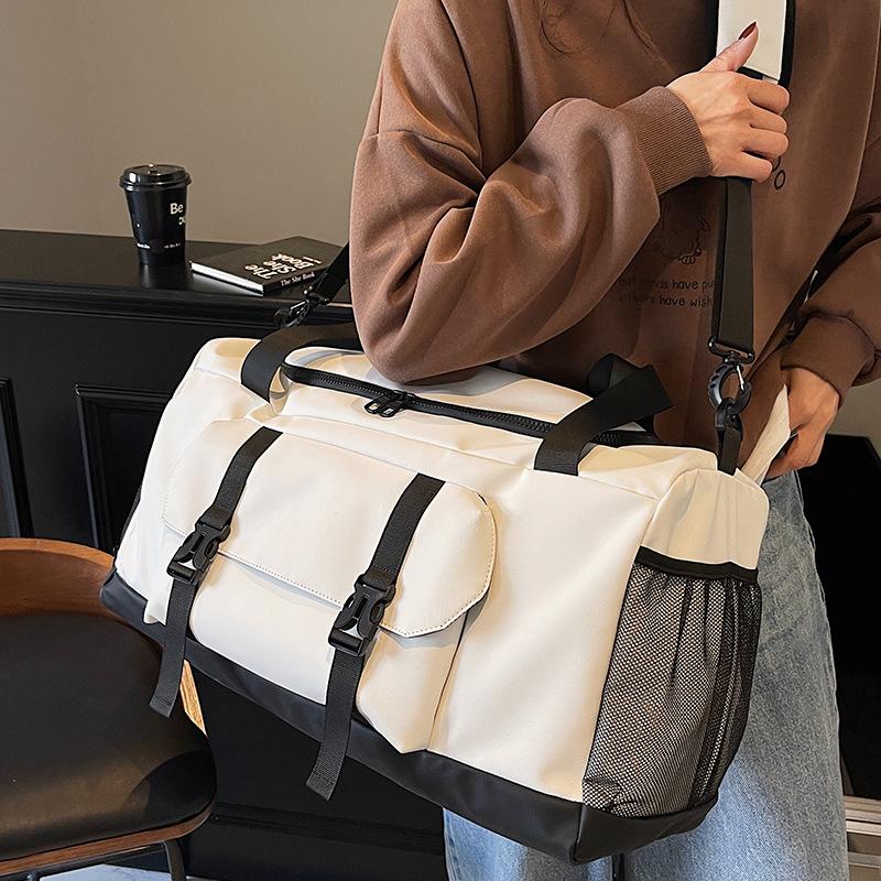 Downhill Bag Travel Bag for Women Short Distance Light Travel Large Capacity Splicing Hand Held Shoulder Crossbody Bag