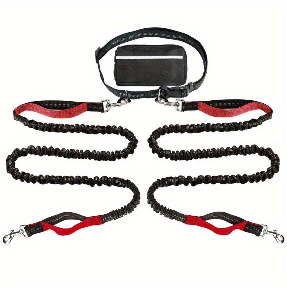 Pet Supplies Single/Double Rope Sports Waist Bag Adjustable Waistband Reflective Dog Leash Hands Free Dog Traction Rope Walking
