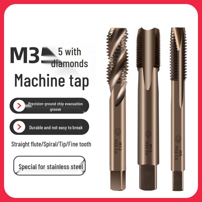 Zhijinlian M35 Cobalt HSS Spiral Point Machine Tap for Stainless Steel