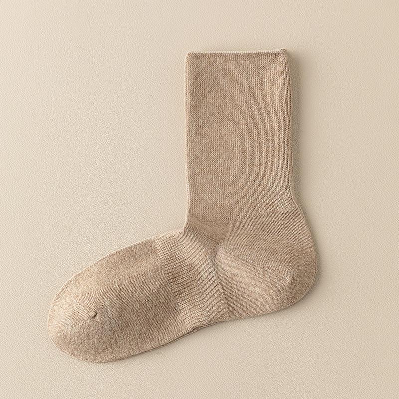 25-Pair Women's Mid-Tube Cotton Socks - Spring & Autumn, Anti-Pilling, Versatile Colors