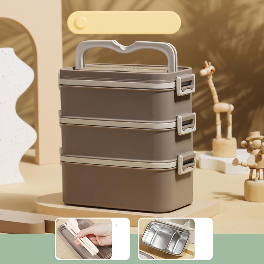 3vrstvý obědový box 304 nerezová ocel stohovatelný přenosný velkokapacitní bento box pro děti dospělé
