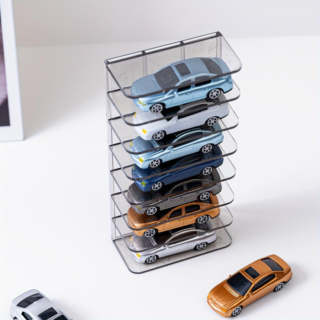 1 Stück 7-Fächer Sportspielzeugauto-Modelle Aufbewahrungsregal Display Showbox Transparenter Acryl für Aufbewahrung Mini-Autos Modell Rennen