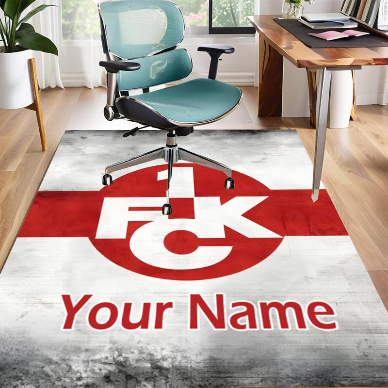 1.FC Kaiserslautern Design Area Rug Personalized Name- Non-Slip, Soft & Cozy Floor Mat for Living Room, Office - Indoor/Outdoor Carpet