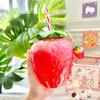 Tazza di paglia di fragola Tazza di plastica Bottiglia d'acqua portatile per tazza d'acqua portatile per studentessa carina