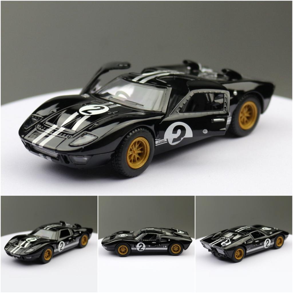 Toy Car Model 1/32 Scale 1966 Ford GT40 MKII Racing Rally Alloy Diecast Miniature Vehicle Collection Gift for Children Boy