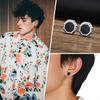 Gothic Norse Viking Earring Studs for Men Stainless Steel Octagon Viking Ear Talisman Vegvisir Mjolnir Amulet Gift for Male Boys